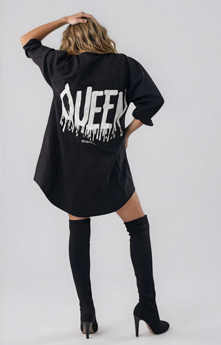'Queen' Painted Shirt Dress