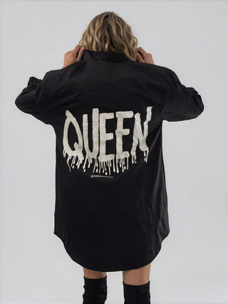 'Queen' Painted Shirt Dress