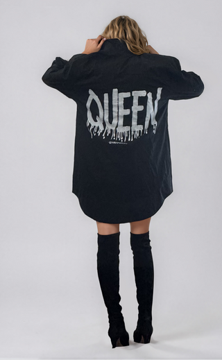 'Queen' Painted Shirt Dress