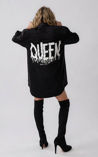 'Queen' Painted Shirt Dress