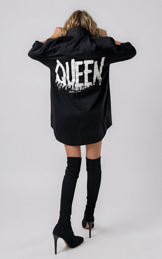 'Queen' Painted Shirt Dress