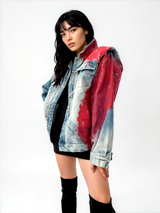 'Never Better' Painted Denim Jacket