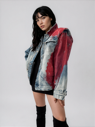 'Never Better' Painted Denim Jacket