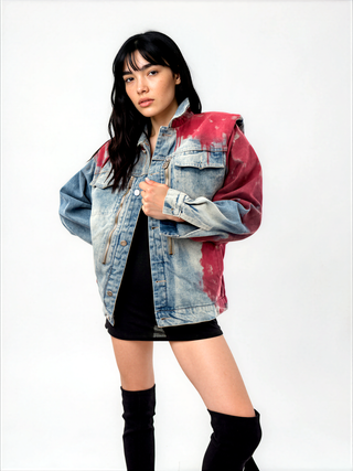 'Never Better' Painted Denim Jacket