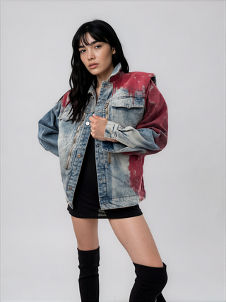 'Never Better' Painted Denim Jacket