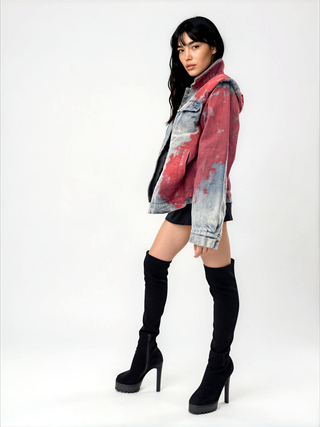 'Never Better' Painted Denim Jacket