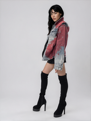 'Never Better' Painted Denim Jacket