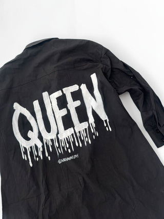 'Queen' Painted Shirt Dress