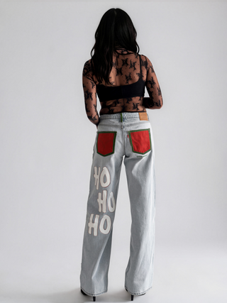 'Santas Favorite' Painted Levi's Jeans