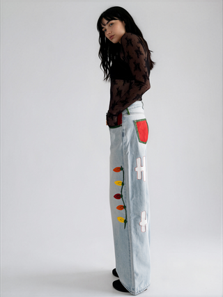 'Santas Favorite' Painted Levi's Jeans