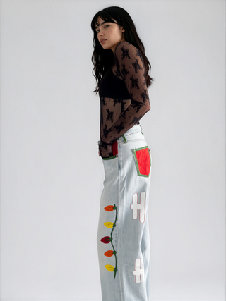 'Santas Favorite' Painted Levi's Jeans
