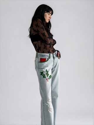 'Santas Favorite' Painted Levi's Jeans