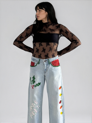 'Santas Favorite' Painted Levi's Jeans