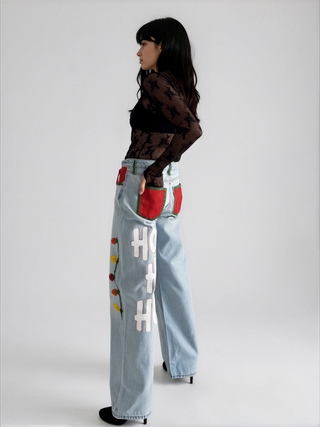 'Santas Favorite' Painted Levi's Jeans