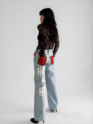 'Santas Favorite' Painted Levi's Jeans