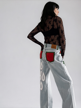 'Santas Favorite' Painted Levi's Jeans