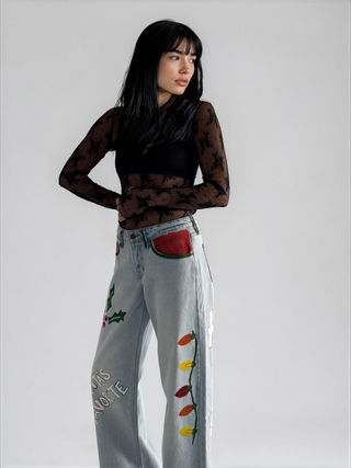 'Santas Favorite' Painted Levi's Jeans