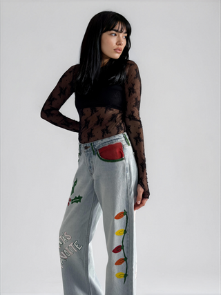 'Santas Favorite' Painted Levi's Jeans