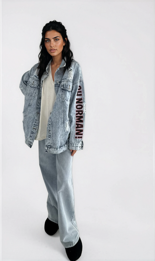 'Oh Norman x WG' Painted Denim Jacket