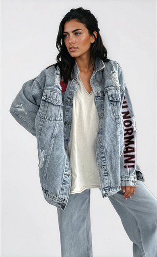 'Oh Norman x WG' Painted Denim Jacket