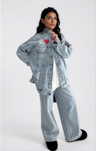 'Oh Norman x WG' Painted Denim Jacket