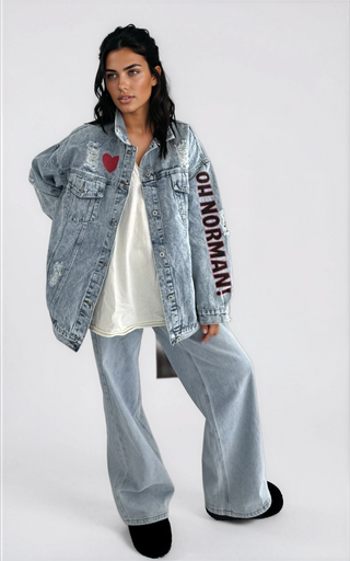 'Oh Norman x WG' Painted Denim Jacket