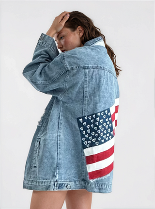 'Heart Of America' Painted Jacket