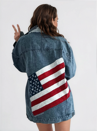 'Heart Of America' Painted Jacket