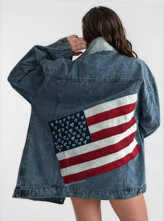 'Heart Of America' Painted Jacket