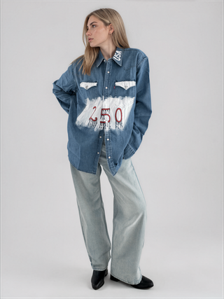 'USA is 250' Painted Levi's Denim Shirt