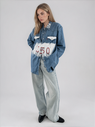 'USA is 250' Painted Levi's Denim Shirt