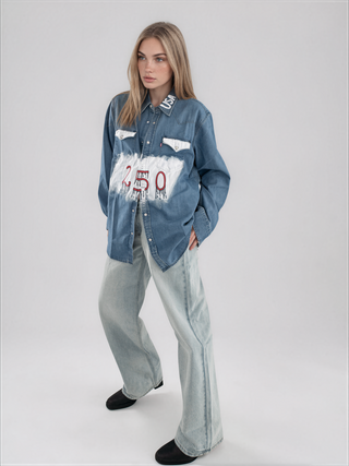 'USA is 250' Painted Levi's Denim Shirt