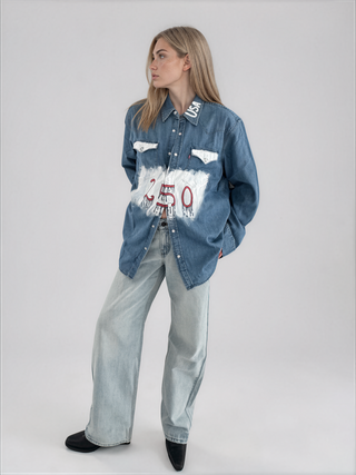 'USA is 250' Painted Levi's Denim Shirt