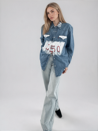 'USA is 250' Painted Levi's Denim Shirt