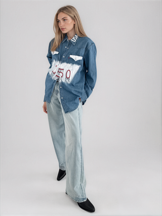 'USA is 250' Painted Levi's Denim Shirt