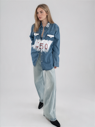 'USA is 250' Painted Levi's Denim Shirt
