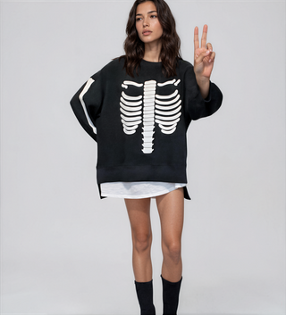 'Im A Skeleton" Painted Sweatshirt