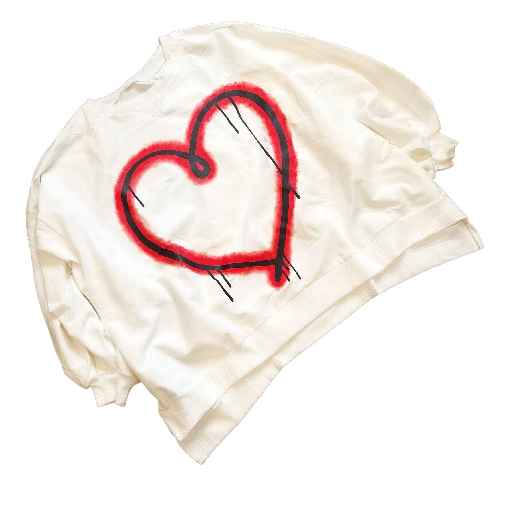 'Love Love' Painted Sweatshirt (only sweatshirt, not pants)