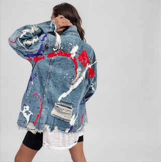 'Splatter World' Denim Jacket
