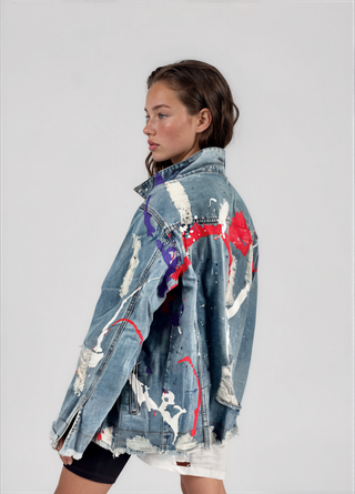 'Splatter World' Denim Jacket