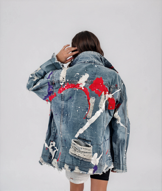 'Splatter World' Denim Jacket