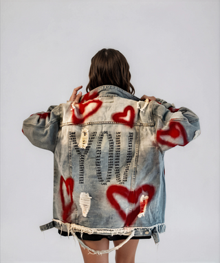 'You Are Love' Denim Jacket