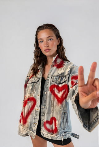 'You Are Love' Denim Jacket