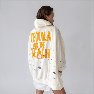 'Tequila and the Beach' Painted Hoodie