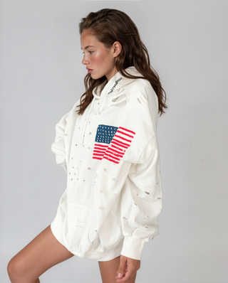 'USA USA USA' Painted Hoodie