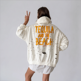 'Tequila and the Beach' Painted Hoodie