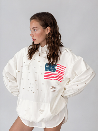 'USA USA USA' Painted Hoodie