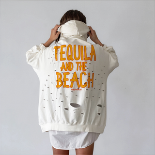 'Tequila and the Beach' Painted Hoodie