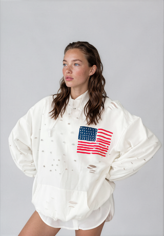 'USA USA USA' Painted Hoodie