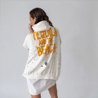 'Tequila and the Beach' Painted Hoodie
